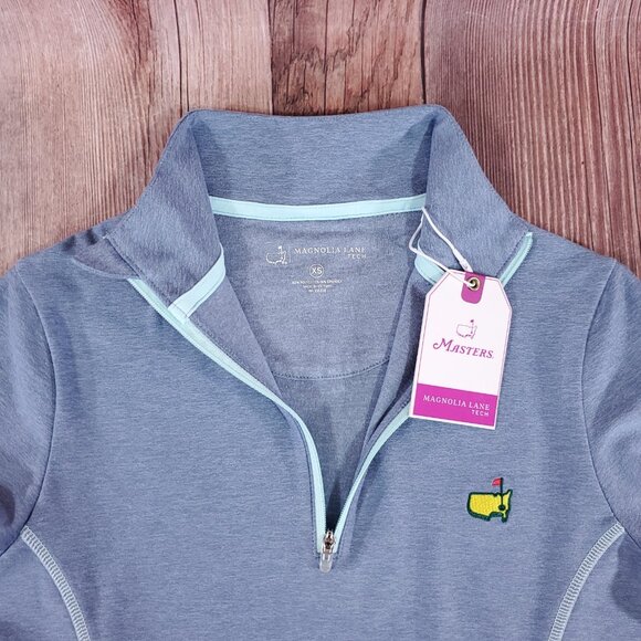 NWT Masters Magnolia Lane Tech Womens XS Blue 1/4 Zip Performance Pullover Blue - Picture 4 of 15